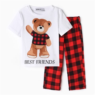 Пижама детская KAFTAN Best friends размер 36 (134-140 см)