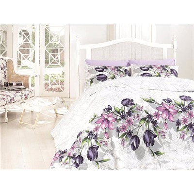Постельное белье Карвен ранфорс евро (Riella Lilac)