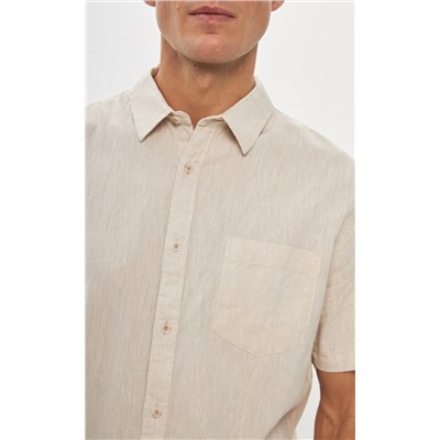 Рубашка к/р лен F111-0451 beige