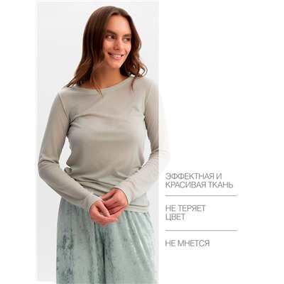 Комплект женский (лонгслив и брюки) KAFTAN "Бархат", 44-46, мята