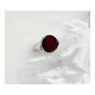 Кольцо серебряное с янтарём R9222RV