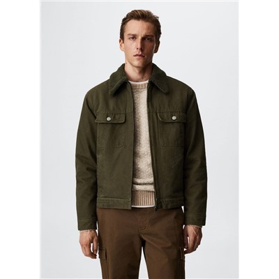 Cazadora vaquera cuello borreguito -  Hombre | MANGO OUTLET España