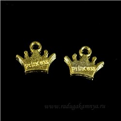 Подвеска Корона 13*10мм, цв.золото (упаковка 50штук)