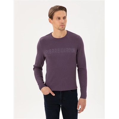 Purple Slim Fit Bike Colkar Wool Смешанный вязаный свитер