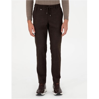 Браун Ex. Тканевые штаны Slim Fit