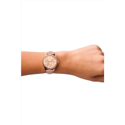 Reloj de cuarzo de piel - Rosa y rosa dorado
