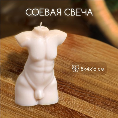 Свеча "Мужской торс" 8х4х15 см, соевый воск МИКС
