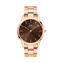 Reloj de cuarzo chapado en oro rosa Iconic Link Amber - 40 mm - Rosa dorado y marrón