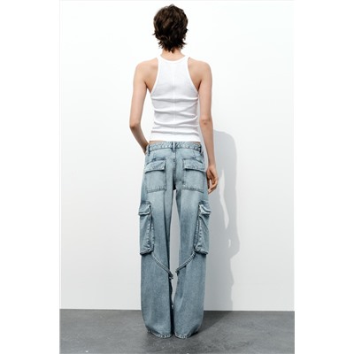 JEANS TRF CARGO TIRO MEDIO