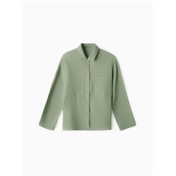 Рубашка из муслина для девочек KAFTAN, рост 164 см, зелёная