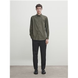 Camisa sarga soft touch slim fit