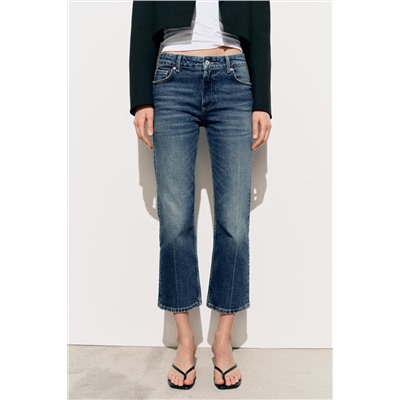 JEANS TRF RECTOS CROP TIRO BAJO