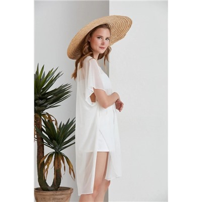 Длинный белый прозрачный тюль Beach Outlet Парео