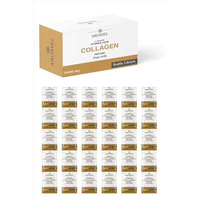 Гидролизованный коллаген Aromel Multi Gold | 30 Шасси 300 грамм | Тип I,ıı,ııı Мульти, 21 в одном коллагене