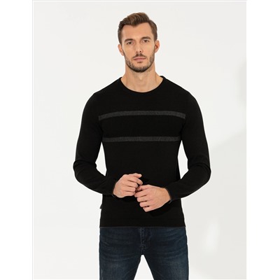 Black Slim Fit Bike Yaka Knitwear свитер