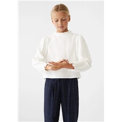 Blusa textura cuello volante -  Niña | MANGO OUTLET España