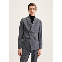 Americana traje slim fit cruzada cuadros -  Hombre | MANGO OUTLET España