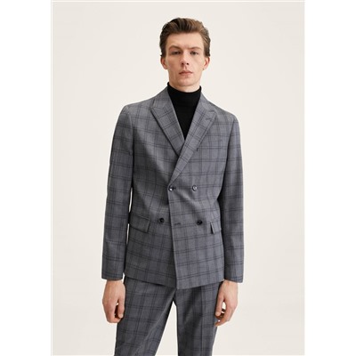Americana traje slim fit cruzada cuadros -  Hombre | MANGO OUTLET España
