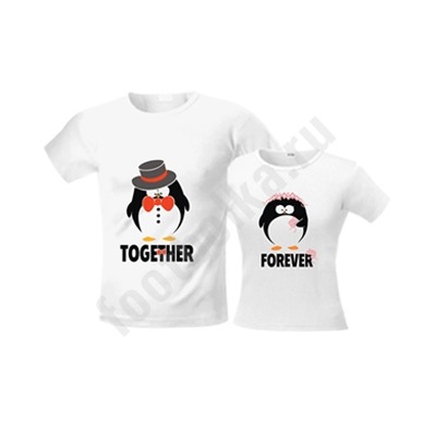 Футболки парные Wife, Husband /Pingvin Love/