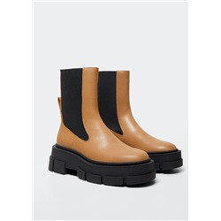 Botín combinado suela track -  Mujer | MANGO OUTLET España