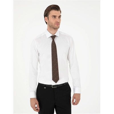 Белый бывший Slim Fit Основная рубашка с длинным рукавом