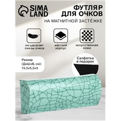 Футляр для очков «Сардиния» на магните, длина 15.5 см, зелёный