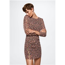 Vestido estampado abertura  -  Mujer | MANGO OUTLET España