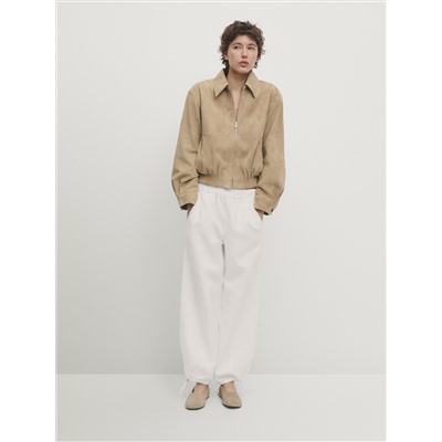 Chaqueta bomber piel ante