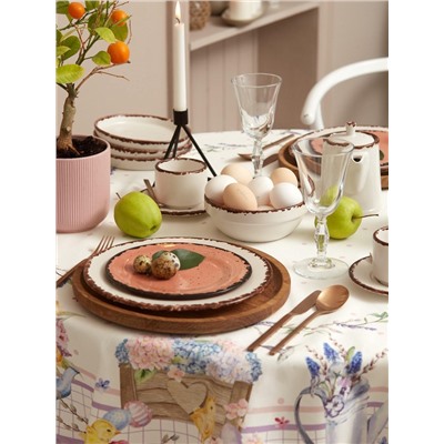 Скатерть Этель Spring easter d=214 см +/-3 см, 100% хлопок, саржа 190 г/м²