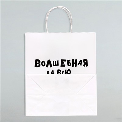 Пакет подарочный с приколами «Волшебная на всю голову», 24×14×30 см