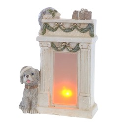 Фигурка декоративная "Камин" с подсветкой (АААх3, н/п), L30 W14 H38 см