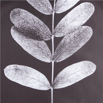 Штора для ванной водоотталкивающая Этель «Natural print», 145×180 см, цвет серый, ткань оксфорд, 210гр/м2