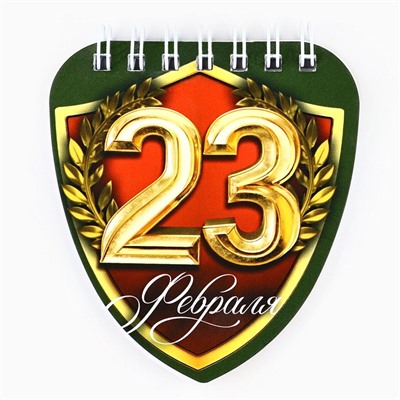 Подарочный набор, блокнот 32 листа и фигурная ручка «23 февраля, защитнику отечества»