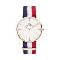 Reloj de cuarzo de poliéster Cambridge - 40 mm - Azul y rojo