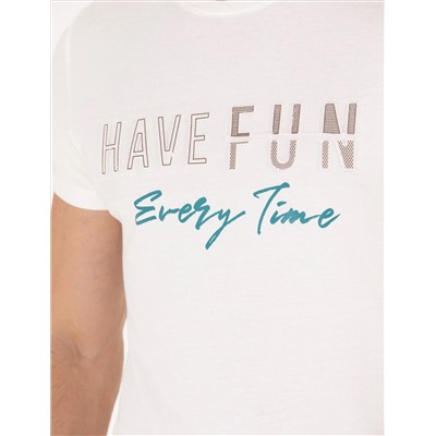 Ekru Slim Fit Printed Bike Bike T -For