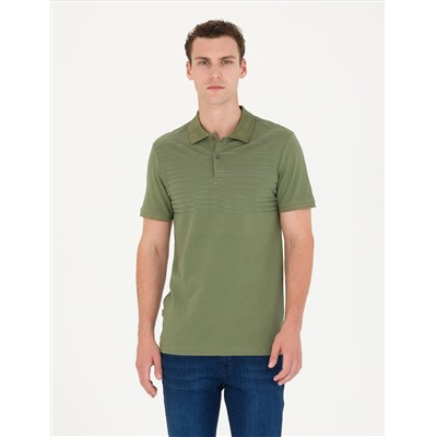 Хаки Slim Fit Polo Yaka T -Fork