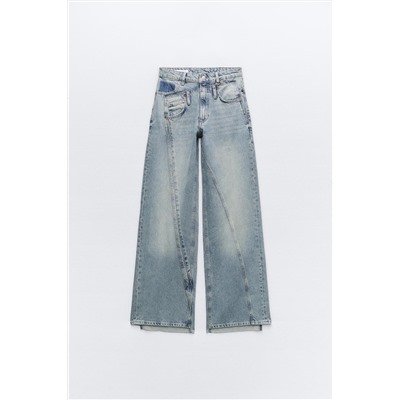 JEANS TRF WIDE LEG TIRO MEDIO DECONSTRUIDO