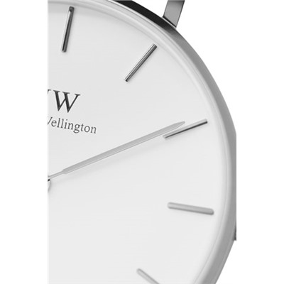Reloj de cuarzo de tela Roselyn - Burdeos y plateado