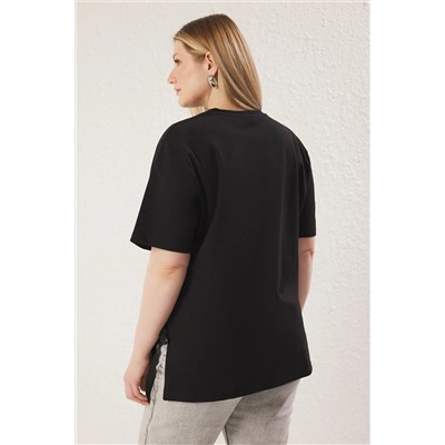 Черная боковая привязка к лучу детализация Fit Fit Fit Fit Fit Shirt TBBSS25BF00025
