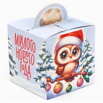 Новогодний подарок, сладкий, детский «Милого нового года», конфеты + мягкая игрушка, 250 г.
