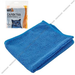 Салфетка микрофибра (30х30см) 200г/м2,б/разводов,синий (40/200)