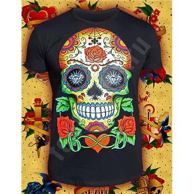 Футболка черная "Sugar Skull" арт. 14-1584