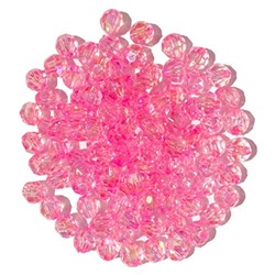 Бусины граненые/ цв.прозрачно-розовый 02 AB/ диам.6мм/ уп.500г/ фас.1уп.