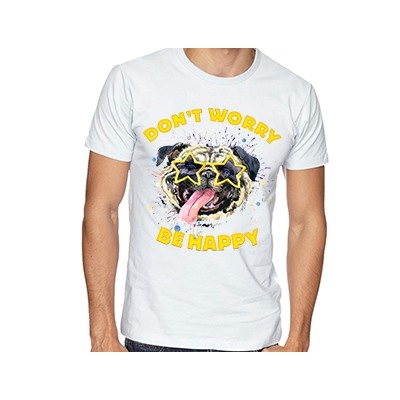 Футболка с собакой "Dont worry, be Happy"