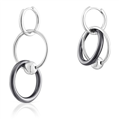 Pendientes Plump - plata plata con baño de rutenio - plateado