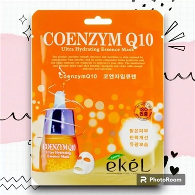 [EKEL] Маска тканевая с коэнзимом Q10 COENZYM Q10 Ultra Hydrating Essence Mask, 25 мл
