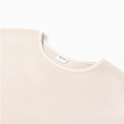 Свитшот флисовый детский MINAKU: Fleece Soft, цвет бежевый, рост 116 см