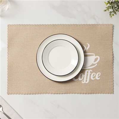 Салфетки сервировочные на стол Доляна Coffee, 4 шт, 44×29 см, бежевые