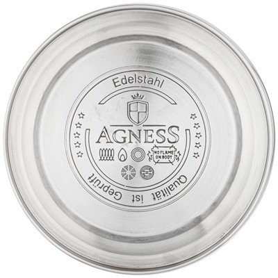 ЧАЙНИК AGNESS СО СВИСТКОМ, СЕРИЯ ЧЕРНОЕ ЗОЛОТО,  3,0 Л ТЕРМОАККУМУЛИРУЮЩЕЕ ДНО, ИНДУКЦИЯ (КОР=6ШТ)