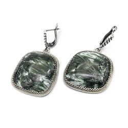 Серьги серафинит 29*29мм.